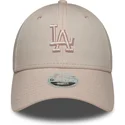 rozowa-regulowana-czapka-z-zakrzywionym-daszkiem-z-rozowym-logo-dla-kobiet-9forty-league-essential-midi-los-angeles-dodgers-mlb-