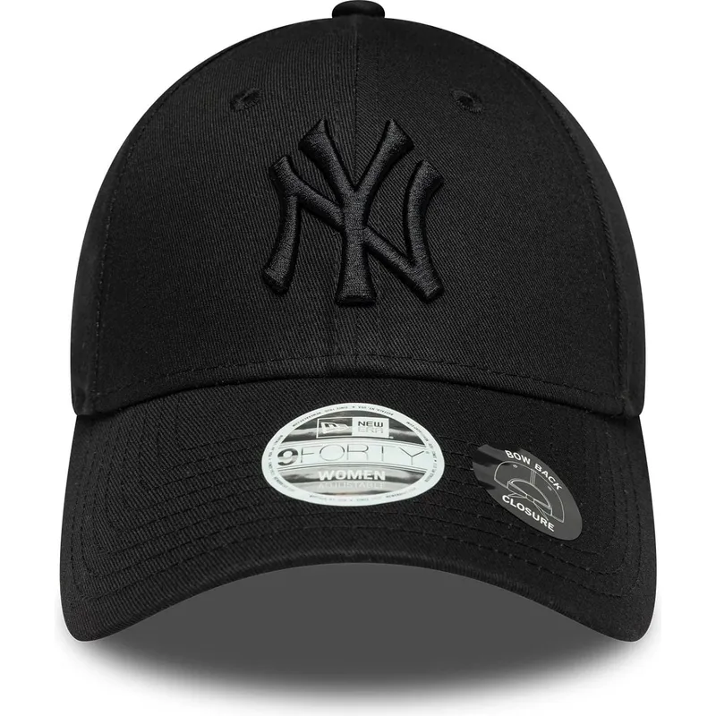 cappellino-curvo-nero-regolabile-con-logo-nero-da-donna-9forty-bow-back-dei-new-york-yankees-mlb-di-new-era