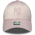 petten-gebogen-roze-verstelbare-band-9forty-satin-van-new-york-yankees-mlb-van-new-era