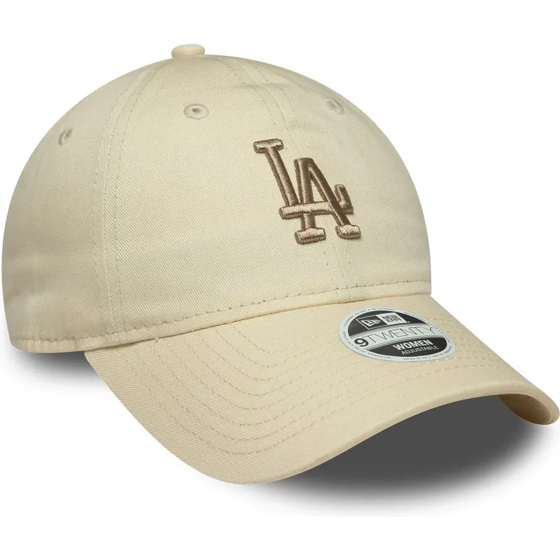 petten-gebogen-beige-verstelbare-band-9twenty-league-essential-midi-van-los-angeles-dodgers-mlb-van-new-era