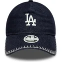 petten-gebogen-marineblauw-verstelbare-band-9twenty-denim-stitch-van-los-angeles-dodgers-mlb-van-new-era