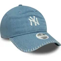 petten-gebogen-blauw-verstelbare-band-9twenty-denim-stitch-van-new-york-yankees-mlb-van-new-era
