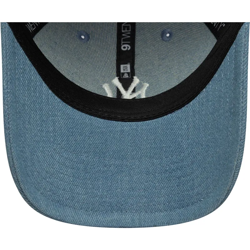 petten-gebogen-blauw-verstelbare-band-9twenty-denim-stitch-van-new-york-yankees-mlb-van-new-era