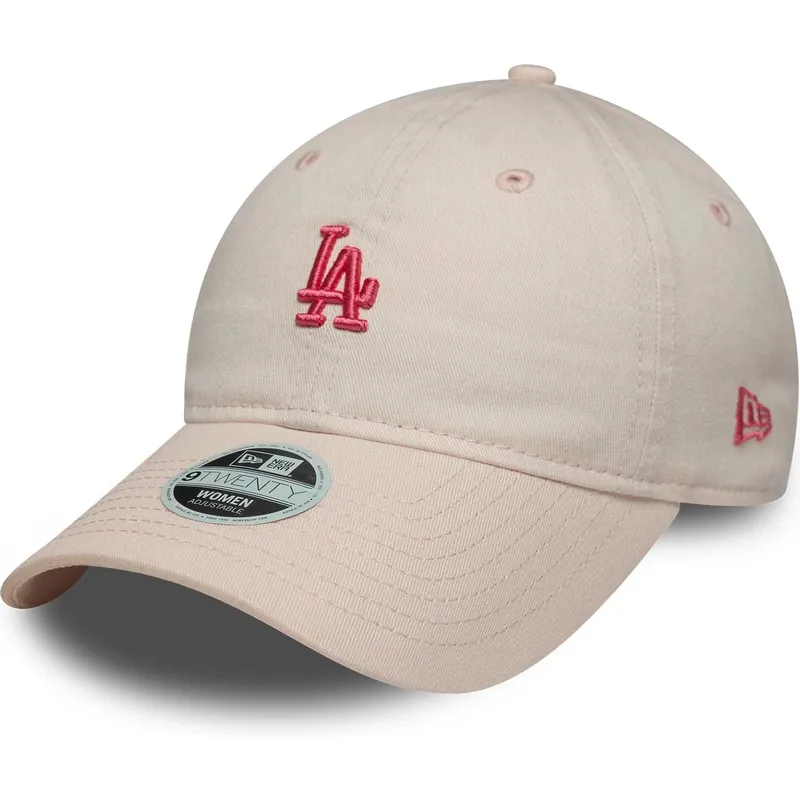 petten-gebogen-roze-verstelbare-band-9twenty-washed-mini-van-los-angeles-dodgers-mlb-van-new-era