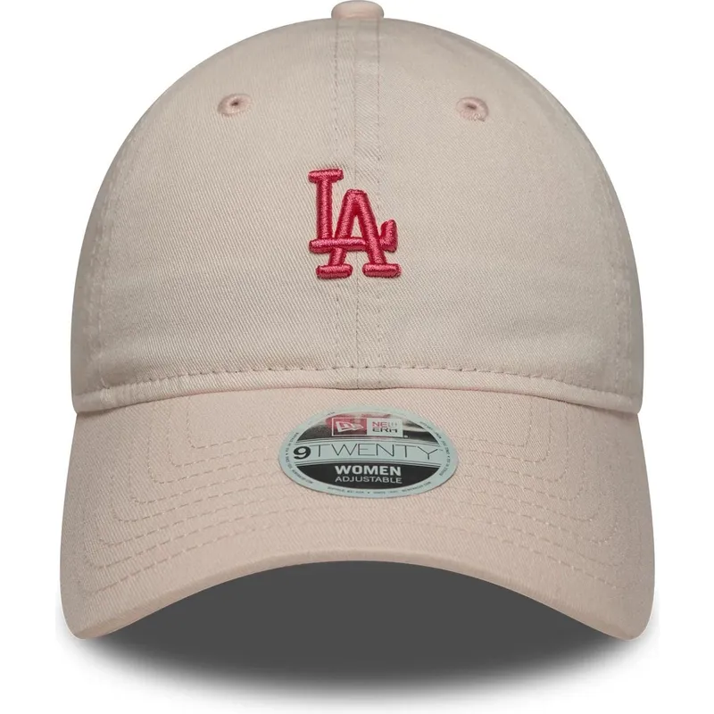 petten-gebogen-roze-verstelbaar-9twenty-washed-mini-van-los-angeles-dodgers-mlb-van-new-era