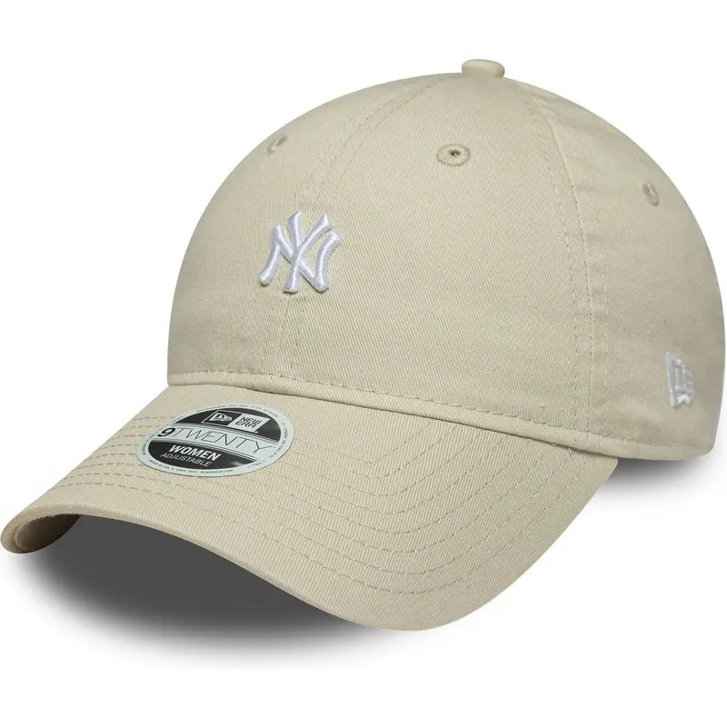 czapka-z-zakrzywionym-daszkiem-bezowa-regulowana-damska-9twenty-washed-mini-new-york-yankees-mlb-new-era