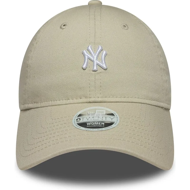 cappellino-curvo-beige-regolabile-da-donna-9twenty-washed-mini-dei-new-york-yankees-mlb-di-new-era
