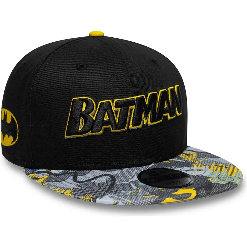 casquette-plate-noire-snapback-pour-enfant-9fifty-batman-dc-comics-new-era