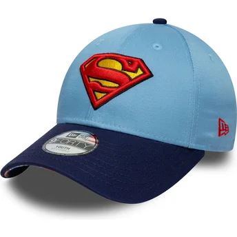 Petten gebogen blauw verstelbaar voor kinderen 9FORTY van Superman DC Comics van New Era