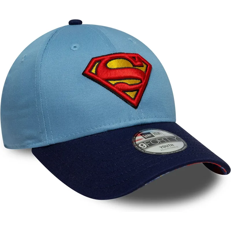 petten-gebogen-blauw-verstelbaar-voor-kinderen-9forty-van-superman-dc-comics-van-new-era