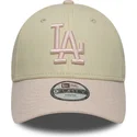 gorra-curva-beige-y-rosa-ajustable-para-nino-9forty-league-essential-de-los-angeles-dodgers-mlb-de-new-era