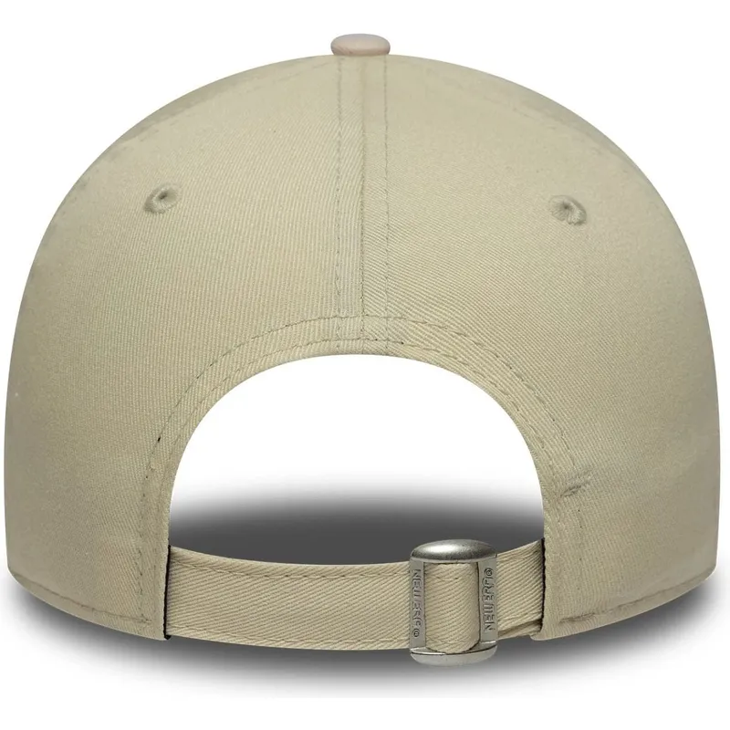 casquette-courbee-beige-et-rose-ajustable-pour-enfant-9forty-league-essential-los-angeles-dodgers-mlb-new-era