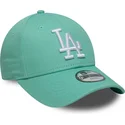 petten-gebogen-groen-verstelbare-band-voor-kinderen-9forty-league-essential-van-los-angeles-dodgers-mlb-van-new-era