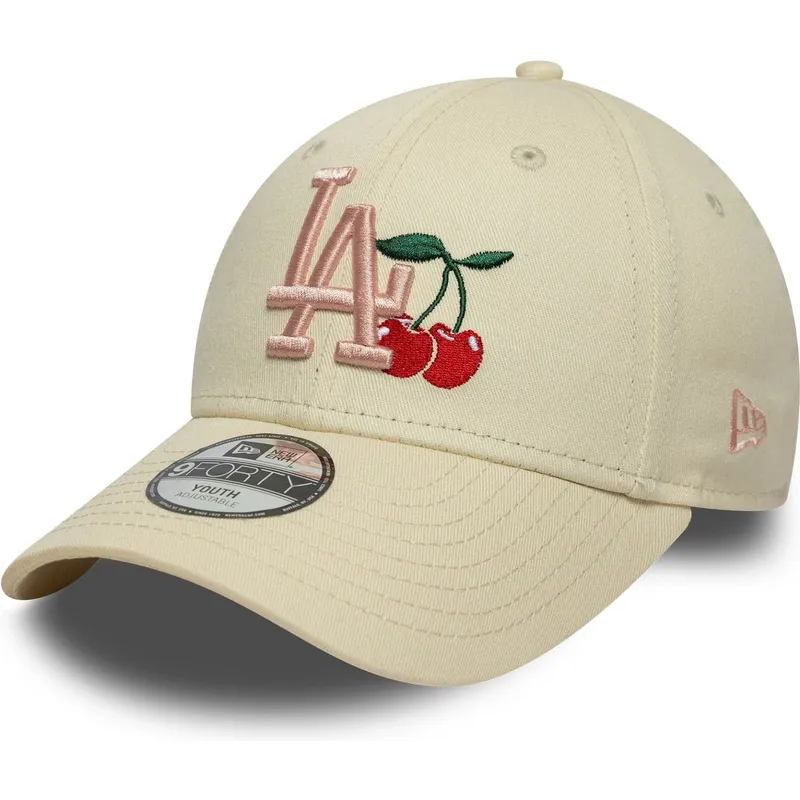 petten-gebogen-beige-verstelbaar-voor-kinderen-9forty-fruit-icon-van-new-york-yankees-mlb-van-new-era