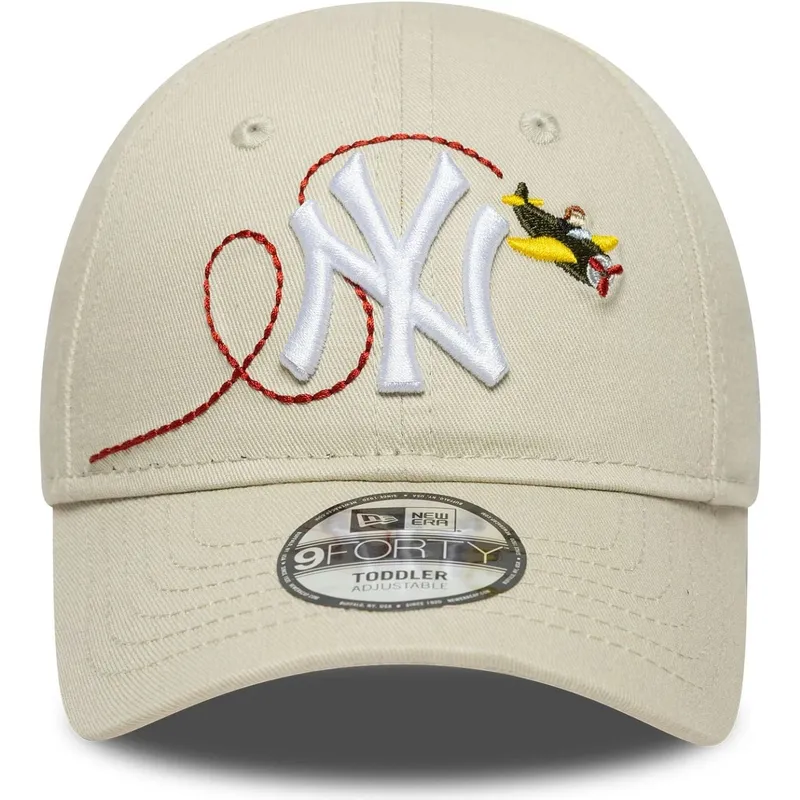 bojd-beige-justerbar-keps-for-smabarn-9forty-plane-icon-fran-new-york-yankees-mlb-av-new-era
