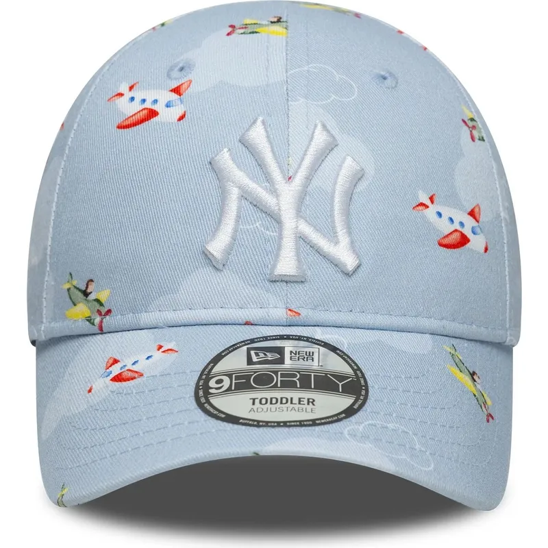casquette-courbee-bleue-claire-ajustable-pour-enfant-pequeno-9forty-plane-all-over-print-new-york-yankees-mlb-new-era