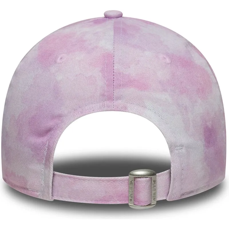 petten-gebogen-roze-verstelbare-band-voor-kinderen-9twenty-tie-dye-van-los-angeles-dodgers-mlb-van-new-era