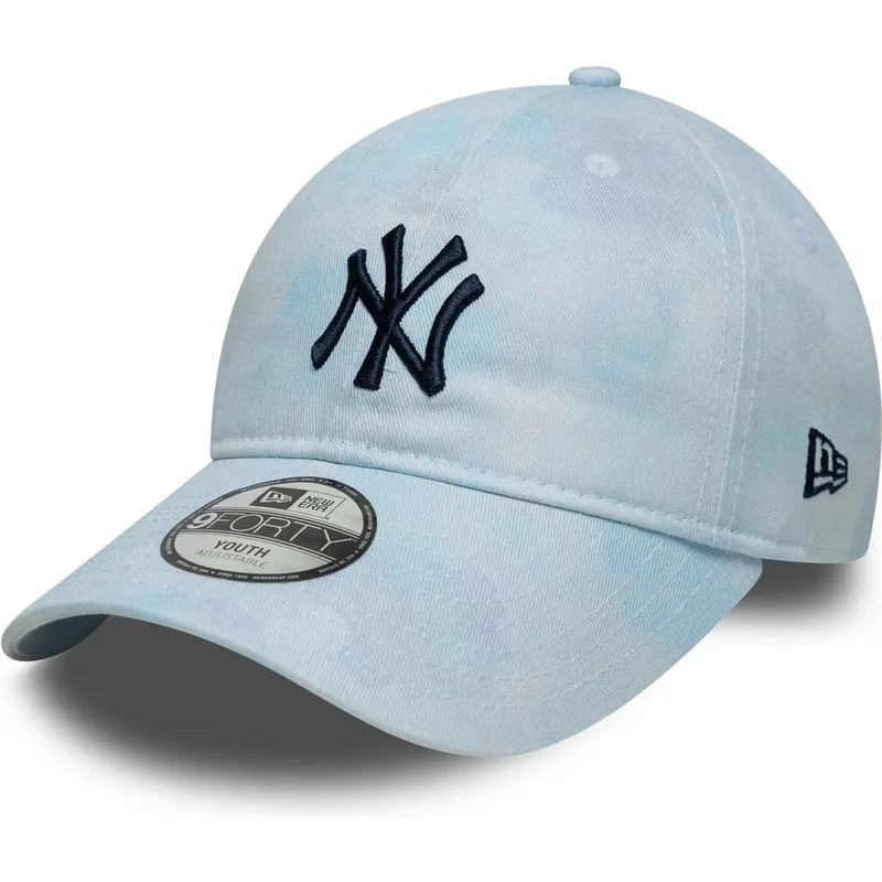 cappellino-curvo-blu-regolabile-per-bambino-9twenty-tie-dye-dei-new-york-yankees-mlb-di-new-era