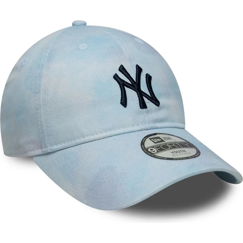 petten-gebogen-blauw-verstelbare-band-voor-kinderen-9twenty-tie-dye-van-new-york-yankees-mlb-van-new-era