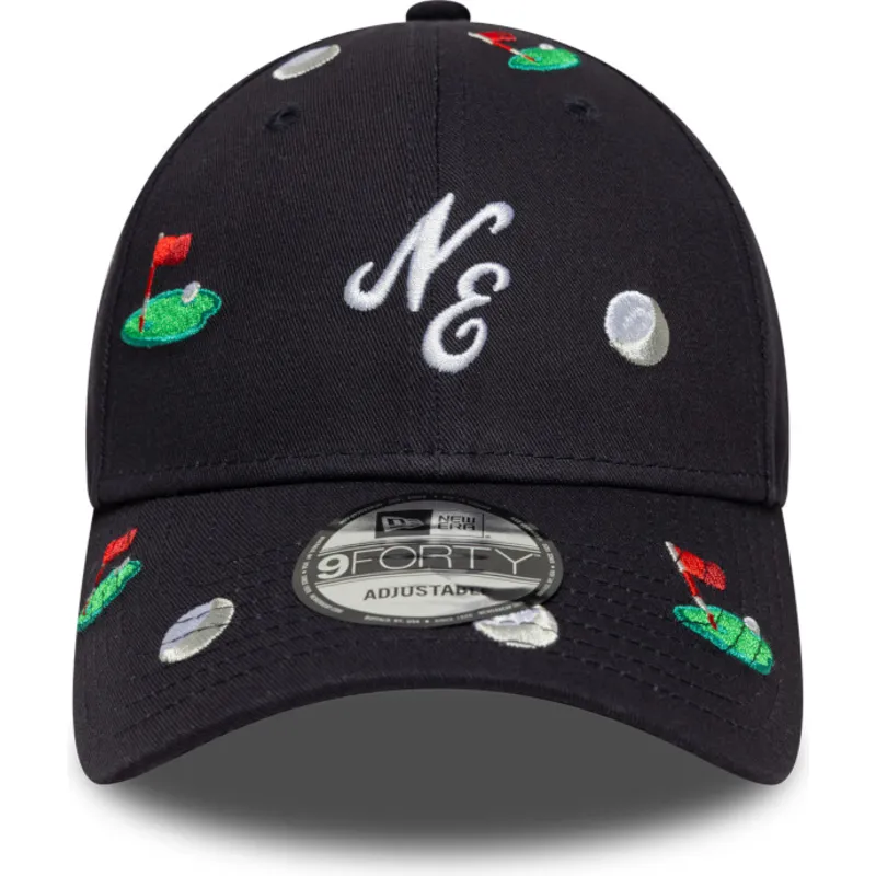 cappellino-curvo-blu-marino-regolabile-9forty-golf-all-over-print-di-new-era