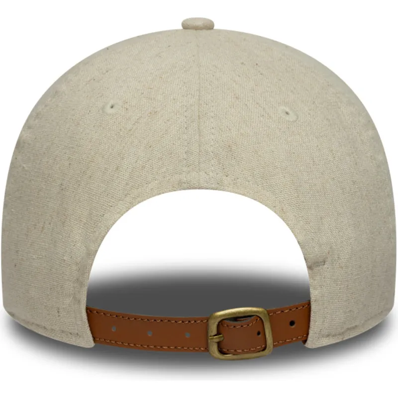 petten-gebogen-beige-verstelbaar-9twenty-linen-van-new-york-yankees-mlb-van-new-era