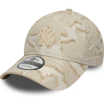 Petten gebogen beige verstelbare band 9TWENTY Img Floral van New York Yankees MLB van New Era