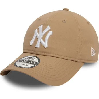 Petten gebogen bruin verstelbaar 9TWENTY League Essential van New York Yankees MLB van New Era