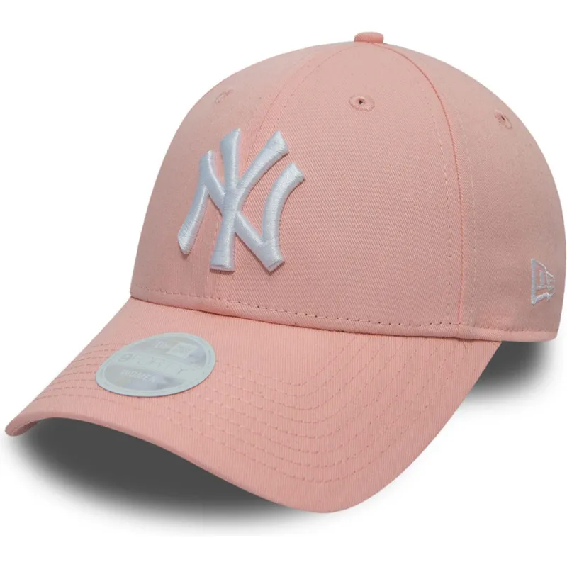 petten-gebogen-roze-verstelbaar-9forty-league-essential-van-new-york-yankees-mlb-van-new-era