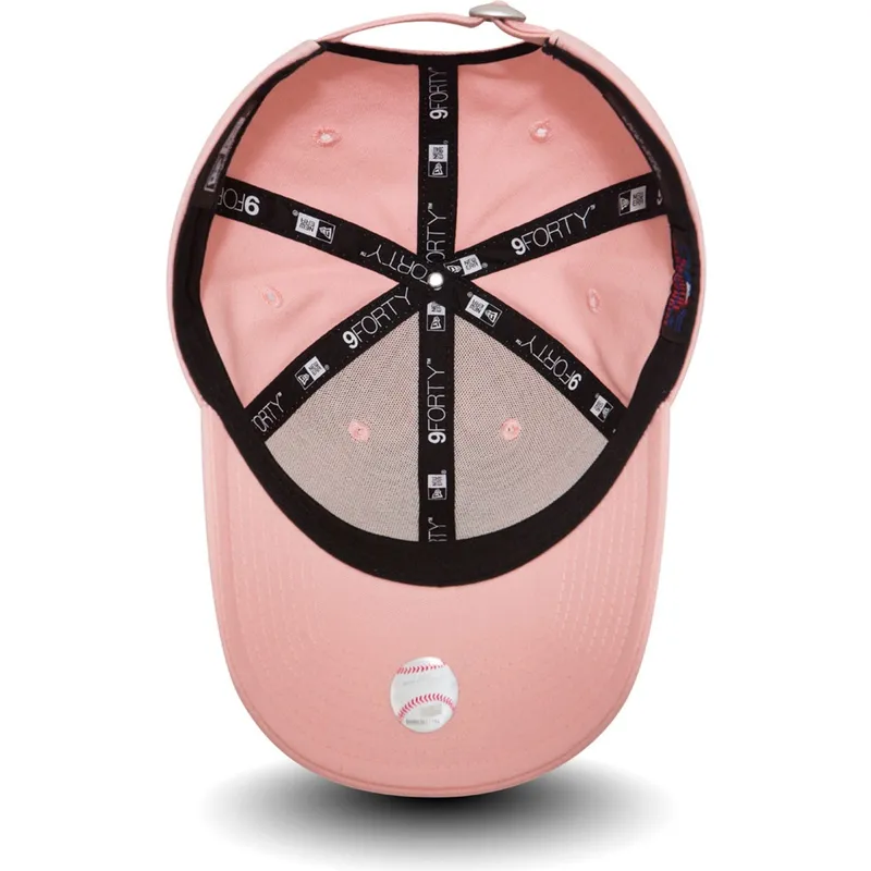 petten-gebogen-roze-verstelbaar-9forty-league-essential-van-new-york-yankees-mlb-van-new-era
