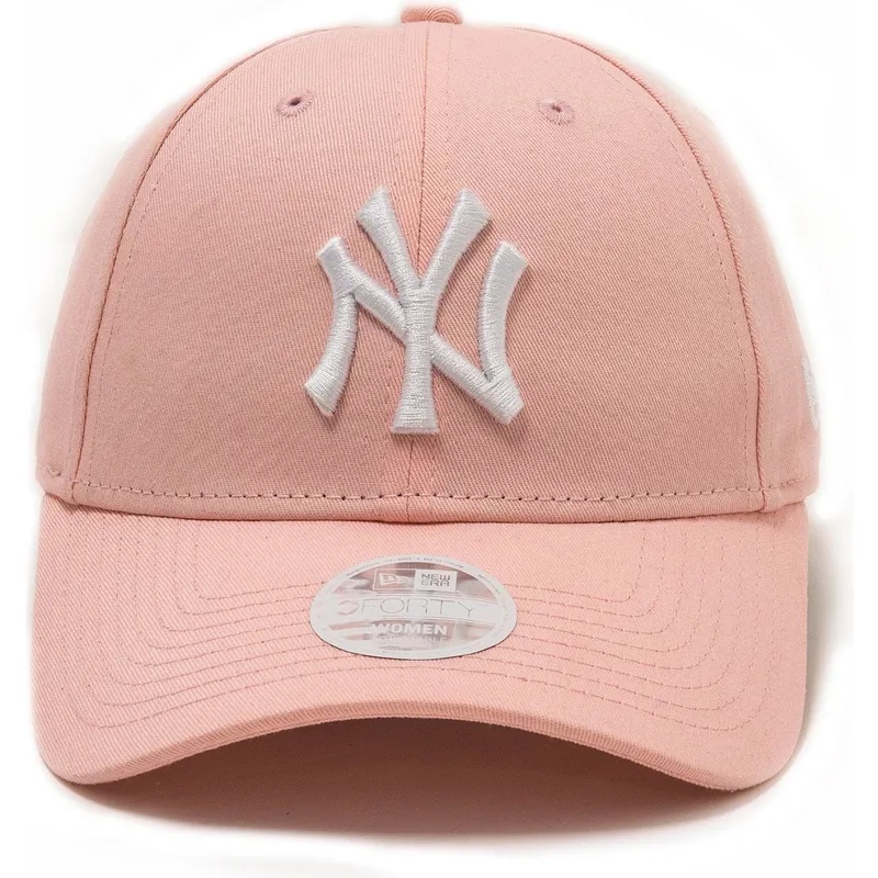 petten-gebogen-roze-verstelbaar-9forty-league-essential-van-new-york-yankees-mlb-van-new-era