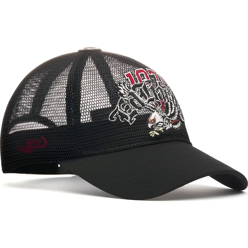 petten-gebogen-zwart-snapback-1971-soaring-eagle-full-mesh-van-ed-hardy