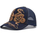 petten-gebogen-marineblauw-snapback-skull-and-snakes-graphic-van-ed-hardy