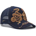 petten-gebogen-marineblauw-snapback-skull-and-snakes-graphic-van-ed-hardy