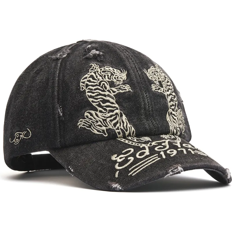 cappellino-curvo-nero-regolabile-desert-tiger-di-ed-hardy