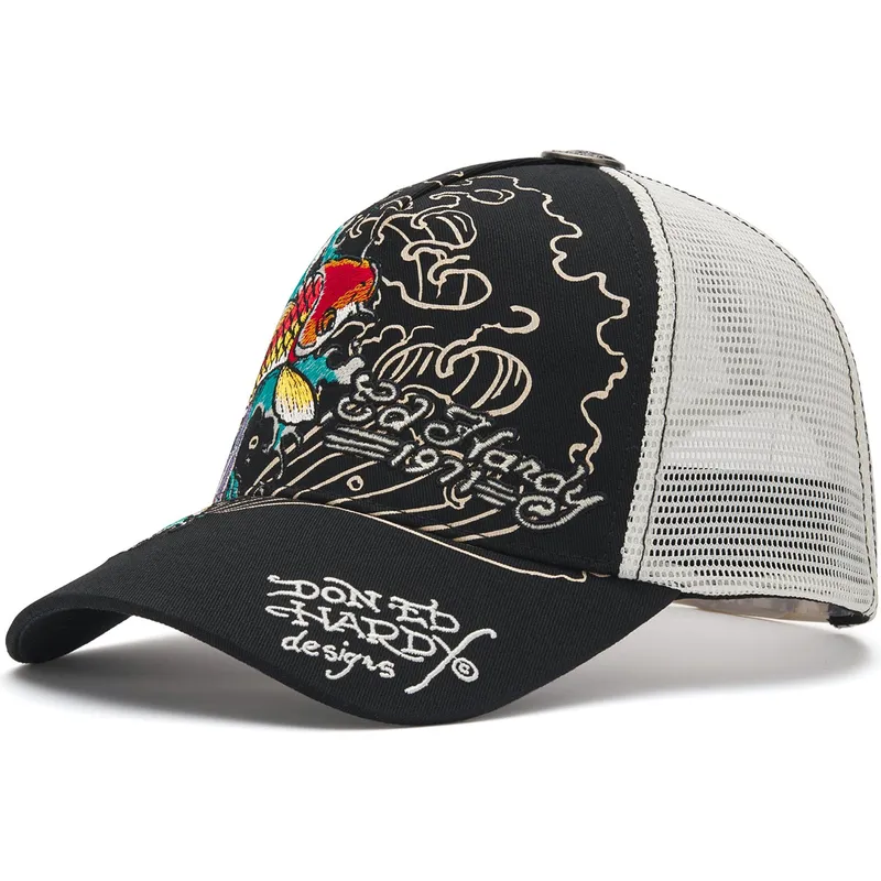 schwarze-trucker-kappe-1971-koi-fish-von-ed-hardy