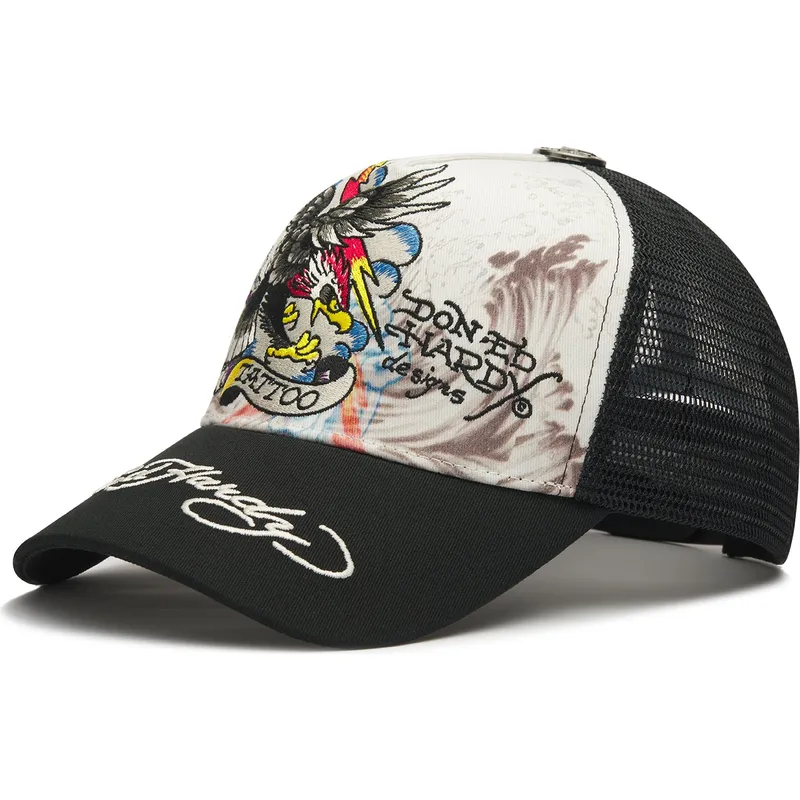 czapka-trucker-bialo-czarna-tattoo-eagle-graphic-ed-hardy
