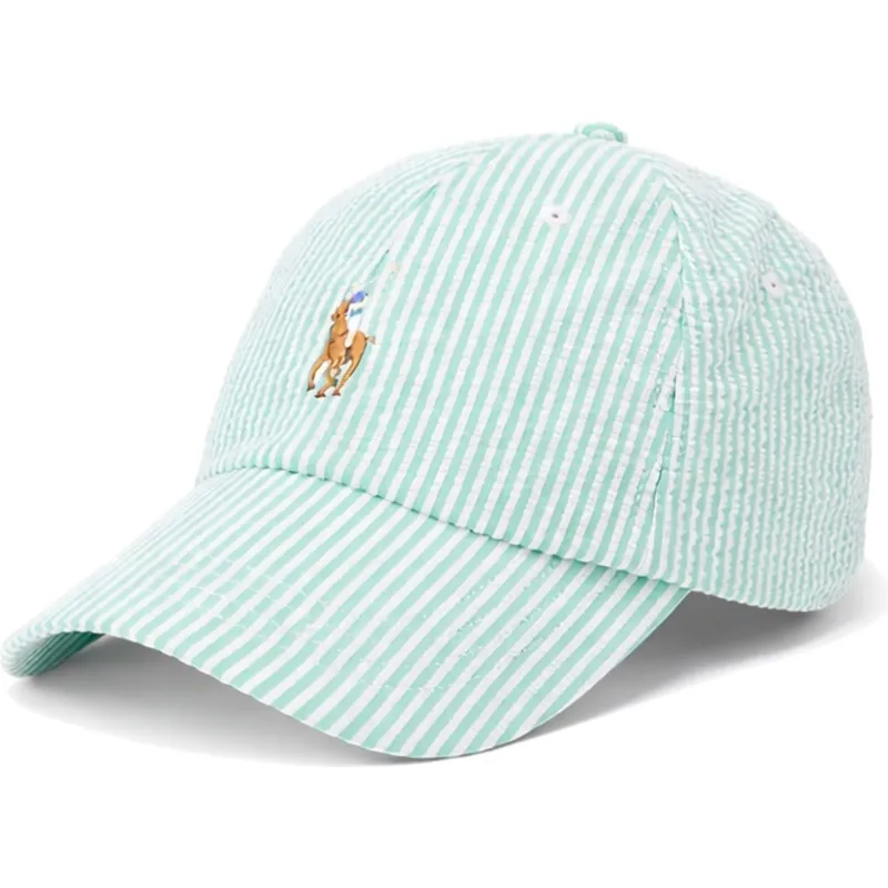 grune-verstellbare-curved-cap-stretch-seersucker-von-polo-ralph-lauren