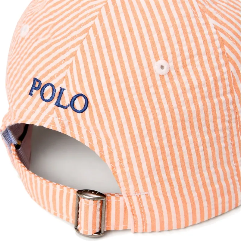 petten-gebogen-oranje-verstelbaar-stretch-seersucker-van-polo-ralph-lauren
