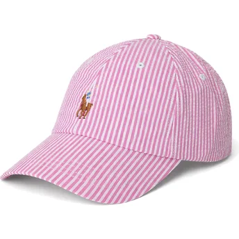 Cappellino curvo rosa regolabile Stretch Seersucker di Polo Ralph Lauren