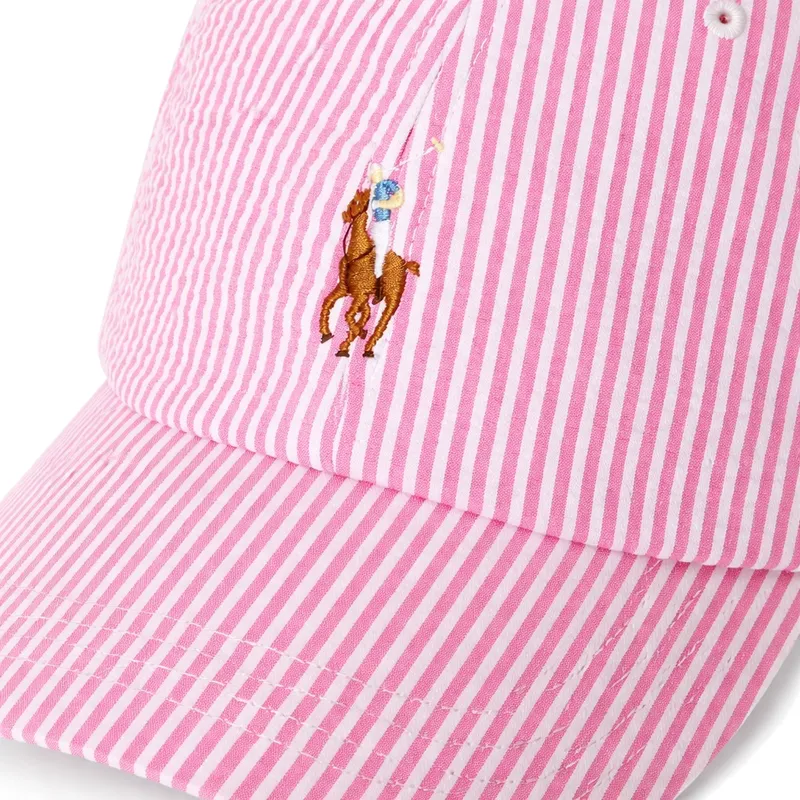 petten-gebogen-roze-verstelbaar-stretch-seersucker-van-polo-ralph-lauren