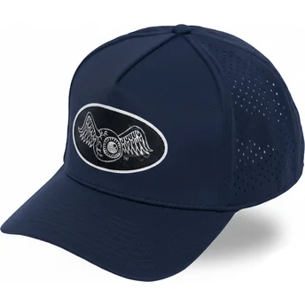Petten gebogen marineblauw snapback van Von Dutch