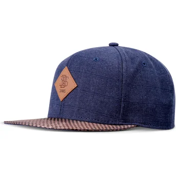 Petten plat marineblauw verstelbare band Glencheck van Djinns