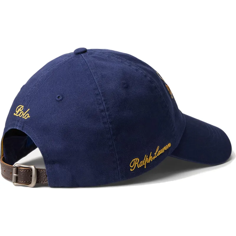 marineblaue-verstellbare-curved-cap-twill-triple-pony-von-polo-ralph-lauren