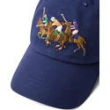 petten-gebogen-marineblauw-verstelbare-band-twill-triple-pony-van-polo-ralph-lauren