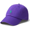violette-verstellbare-curved-cap-mit-grunem-logo-cotton-chino-classic-sport-von-polo-ralph-lauren