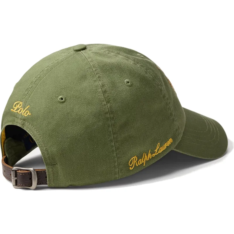 petten-gebogen-groen-verstelbaar-twill-triple-pony-van-polo-ralph-lauren