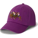 petten-gebogen-paars-verstelbare-band-twill-triple-pony-van-polo-ralph-lauren