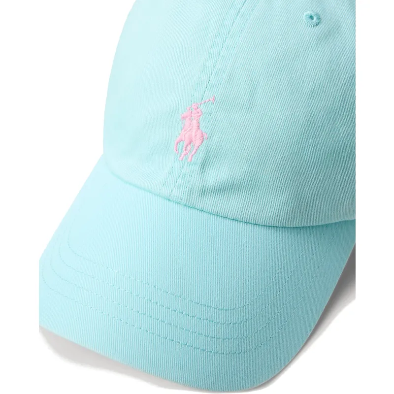 casquette-courbee-bleue-claire-ajustable-avec-logo-rose-cotton-chino-classic-sport-polo-ralph-lauren