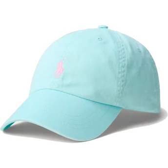 Petten gebogen blauw verstelbare band claro rosa Cotton Chino Classic Sport van Polo Ralph Lauren
