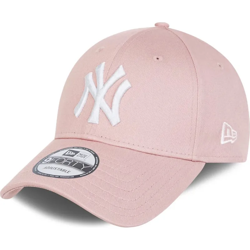 cappellino-curvo-rosa-chiaro-regolabile-con-logo-bianco-9forty-league-essential-dei-new-york-yankees-mlb-di-new-era